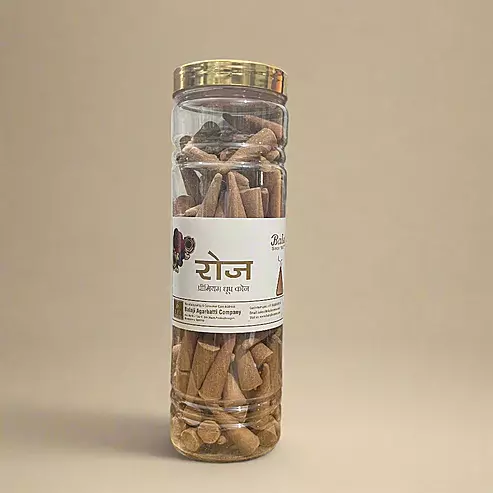 Balaji ROSE Premium Dhoop Cones Jar 400g