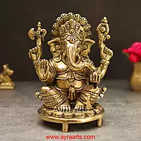 Brass Ganesh 6.5 Inch Height