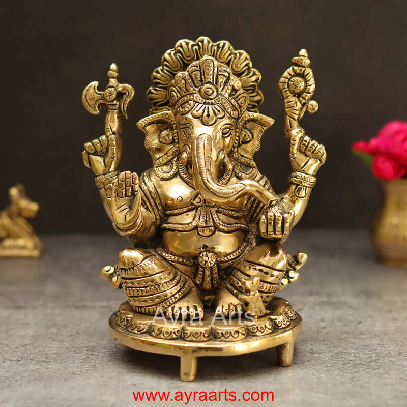 Brass Ganesh 6.5 Inch Height