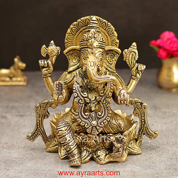 Brass Ganesh 7 Inch Height