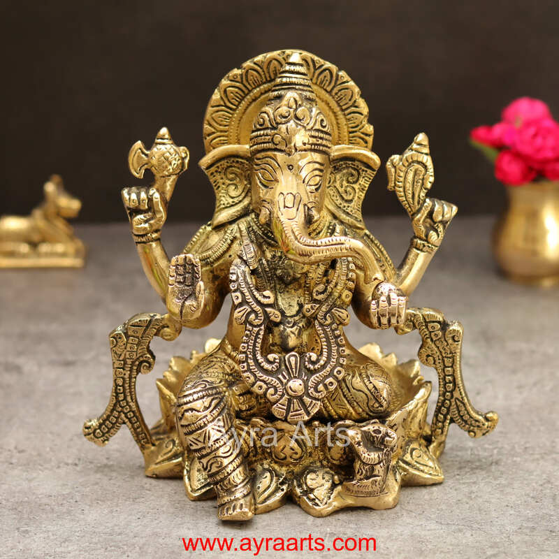 Brass Ganesh 7 Inch Height