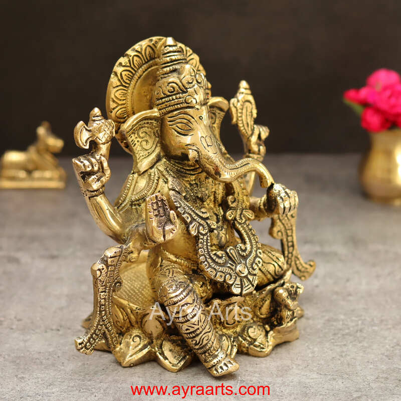 Brass Ganesh 7 Inch Height