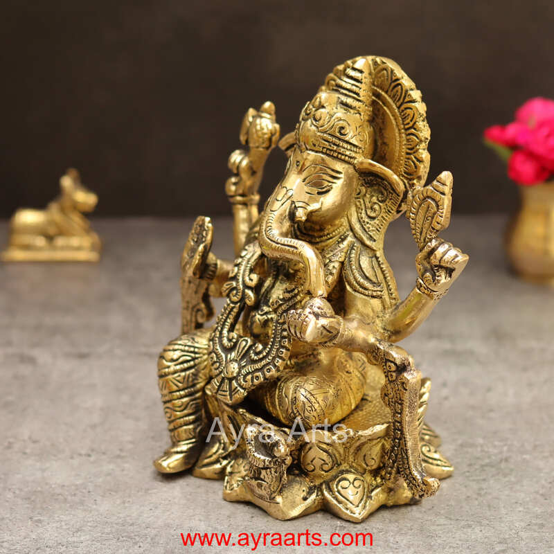 Brass Ganesh 7 Inch Height
