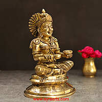 Pure Brass Mata Annapurna Devi Idol Godess of Food- 8 Inch Height