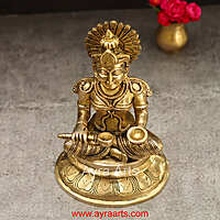 Pure Brass Mata Annapurna Devi Idol Godess of Food- 8 Inch Height