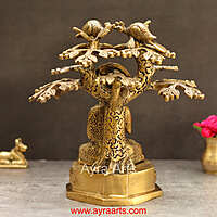 Brass Budha Under The Tree - 9.5 Inch Height