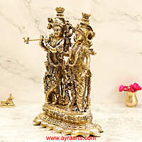 Brass Radha Krishna Superfine Idol for Puja and Home Decor – 15 Inch Height