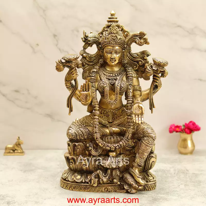 Brass Lakshmi Devi Idol 14.5 Inch Height