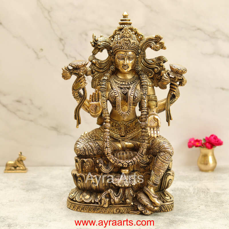 Brass Lakshmi Devi Idol 14.5 Inch Height