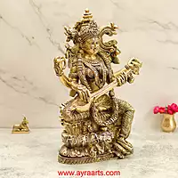 Brass saraswati Devi Idol 14.5 Inch Height