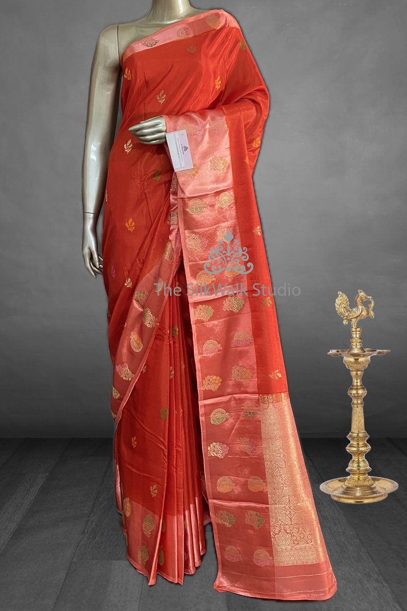 Soumya -  Mango Silk Saree in Satin Border SWS241
