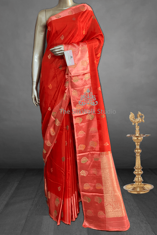 Soumya -  Mango Silk Saree in Satin Border SWS241