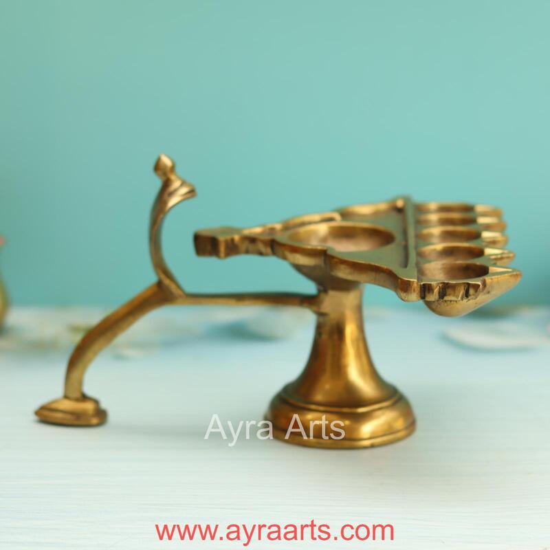Brass Pancha Aarthi - 6 Inch Height