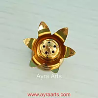 Brass Lotus Petals Design Agardan/Agarbatti Stand Elegant Incense Stick Holder - 2.5 Inch Height