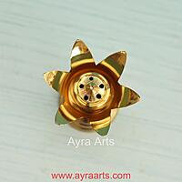 Brass Lotus Petals Design Agardan/Agarbatti Stand Elegant Incense Stick Holder - 2.5 Inch Height