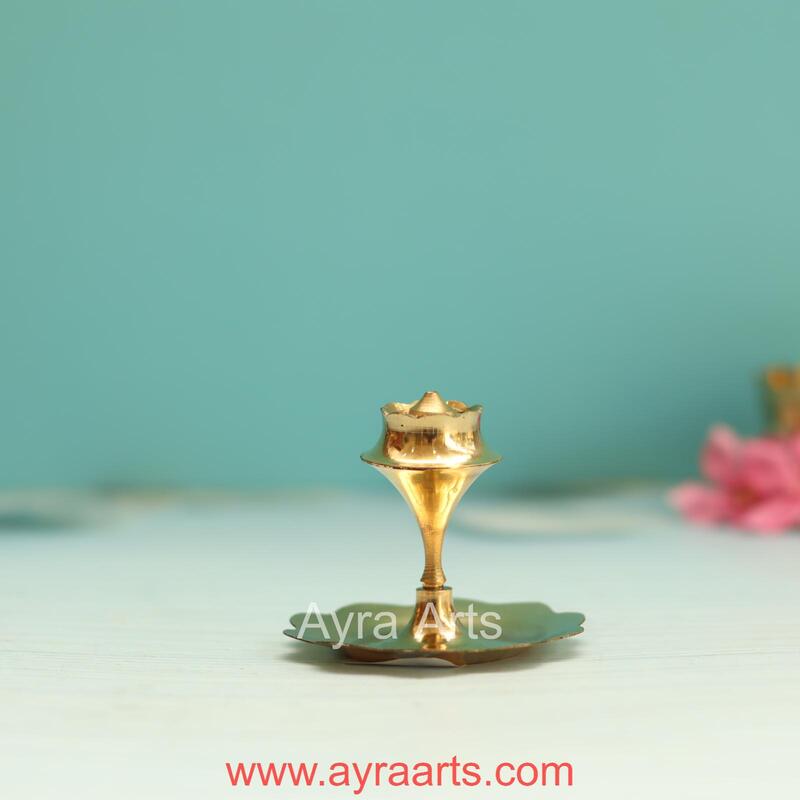 Brass Agardan/Agarbatti Stand Elegant Incense Stick Holder - 2.2 Inch Height