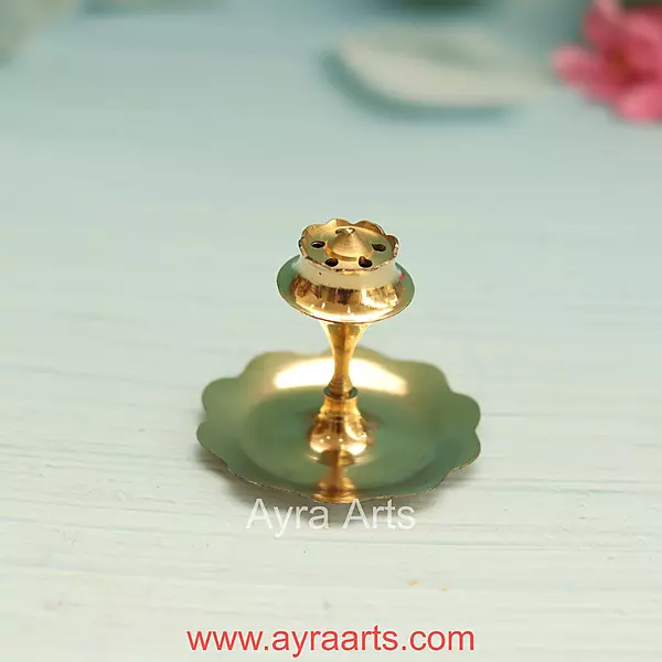 Brass Agardan/Agarbatti Stand Elegant Incense Stick Holder - 2.2 Inch Height
