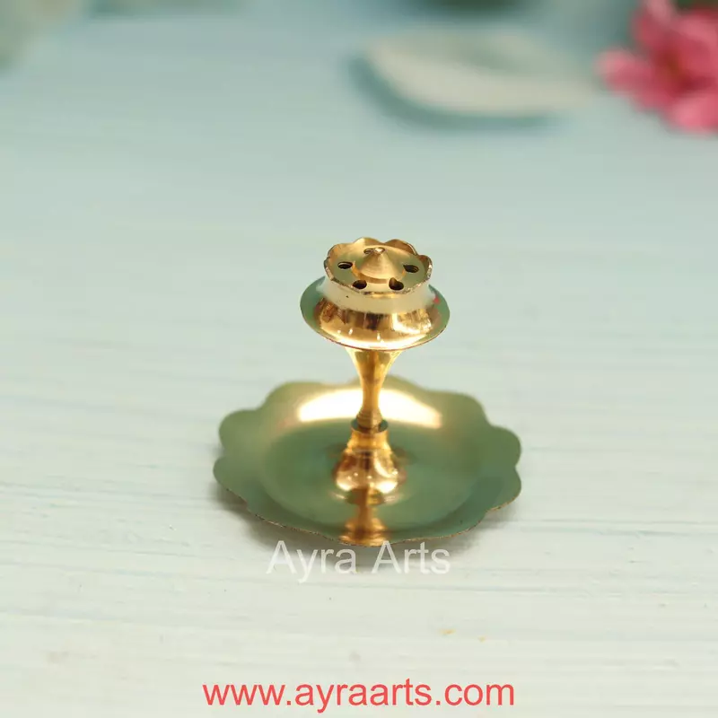 Brass Agardan/Agarbatti Stand Elegant Incense Stick Holder - 2.2 Inch Height