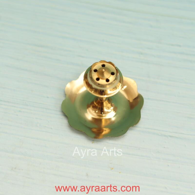 Brass Agardan/Agarbatti Stand Elegant Incense Stick Holder - 2.2 Inch Height