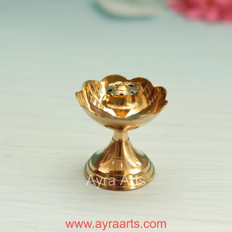 Brass Agardan/Agarbatti Stand - Elegant Incense Stick Holder - Aromatic Ambiance Enhancer - 2.5 Inch Height