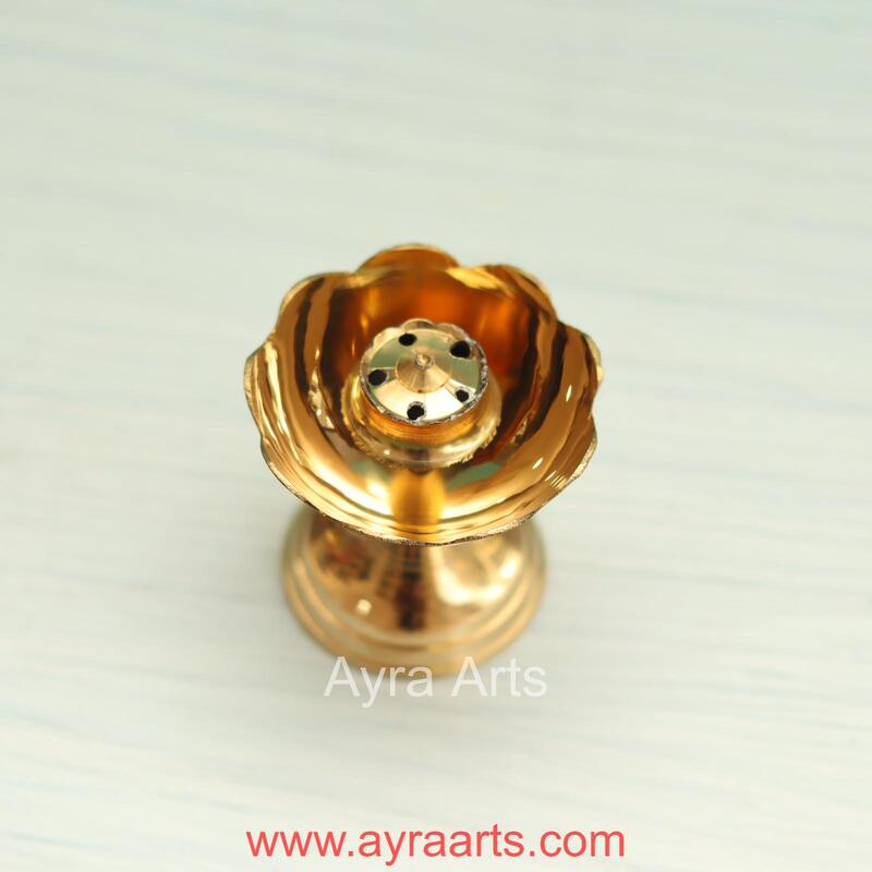 Brass Agardan/Agarbatti Stand - Elegant Incense Stick Holder - Aromatic Ambiance Enhancer - 2.5 Inch Height