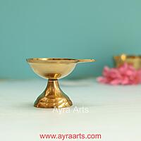 Traditional Brass Diya for Puja - 2 Inch Heigh