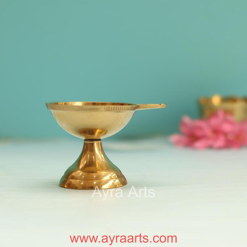 Traditional Brass Diya for Puja - 2 Inch Heigh