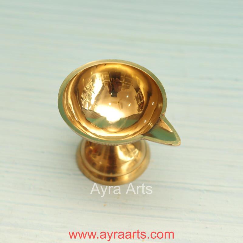 Traditional Brass Diya for Puja - 2 Inch Heigh