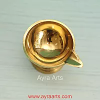 Simple Traditional Brass Plain Nanda Gold Diya for Puja