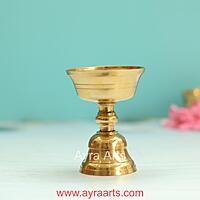 Brass Tibetan Butter Lamp Nanda Vilaku - 3 Inch Height