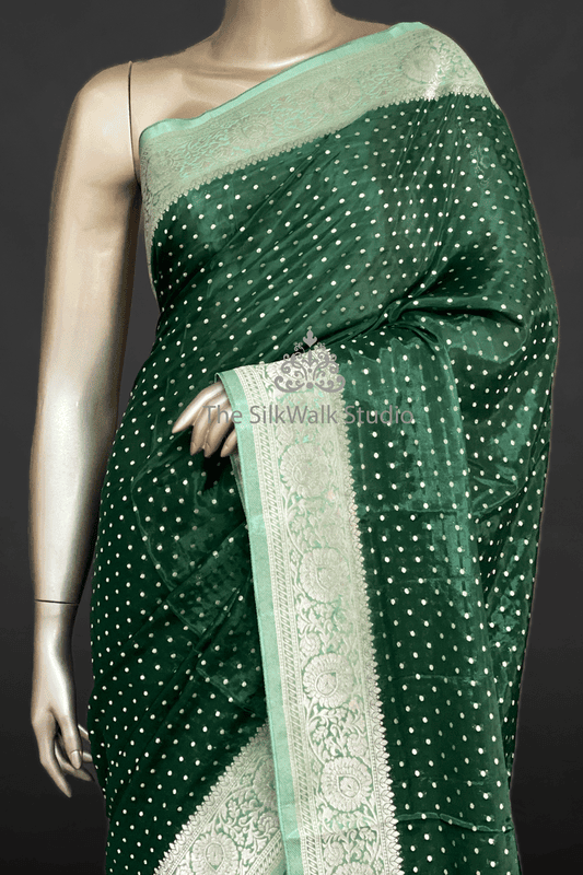 Mridula - Viscose Georgette Silk Saree (Polka Dots) SWS239