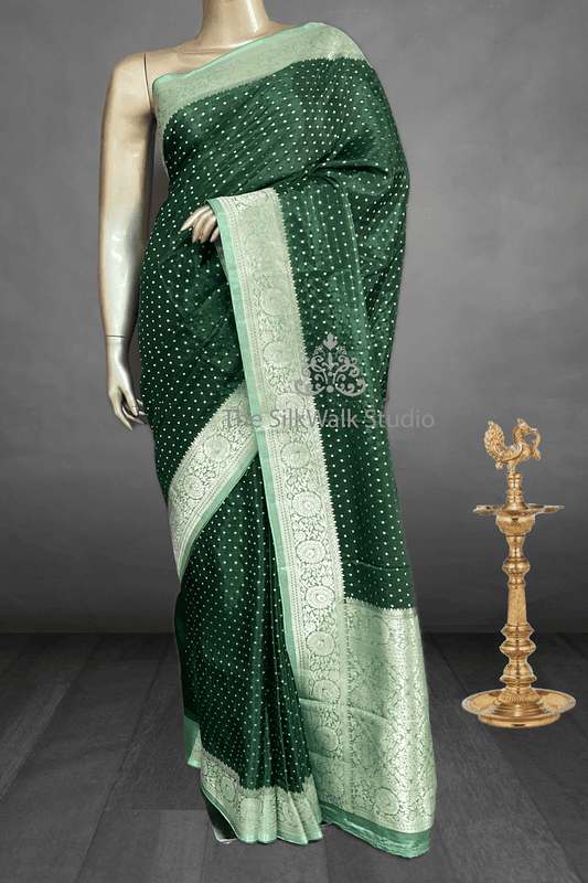 Mridula - Viscose Georgette Silk Saree (Polka Dots) SWS239
