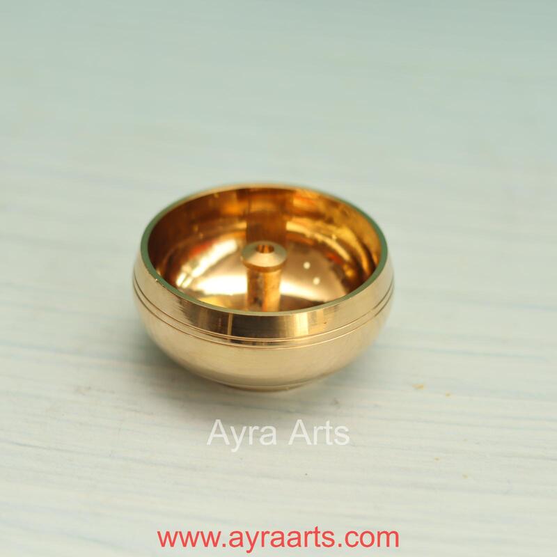 Pure Brass Traditional Kuber Pyali Deepam Diya - 2.3 Inch Length