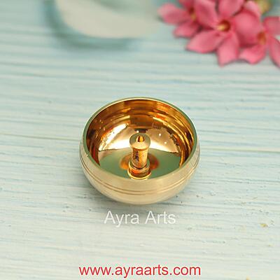 Pure Brass Traditional Kuber Pyali Deepam Diya - 2.3 Inch Length