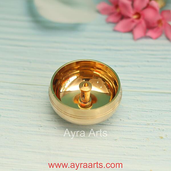 Pure Brass Traditional Kuber Pyali Deepam Diya - 2.3 Inch Length