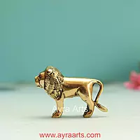 Brass Regal Small Lion Statue - 2.2 Inch Height | Perfect for Home Decor and Collectors