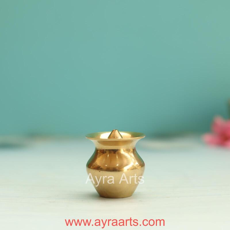 Brass Pot Design Agardan/Agarbatti Stand Elegant Incense Stick Holder - 1.5 Inch Height