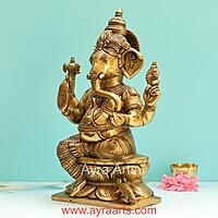 Brass Ganesh ldol - 12.5 Inch Height