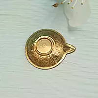 Brass Design Embossed Daily Use Diya - 3 Inch Length
