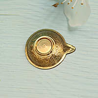Brass Design Embossed Daily Use Diya - 3 Inch Length