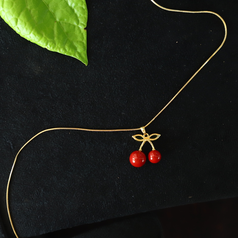 Cherry rose gold chain