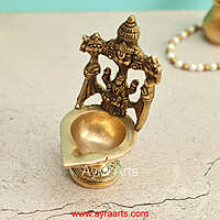 Lakshmi Sametha Tirupati Balaji Brass Diya - 6.2 Inch Height
