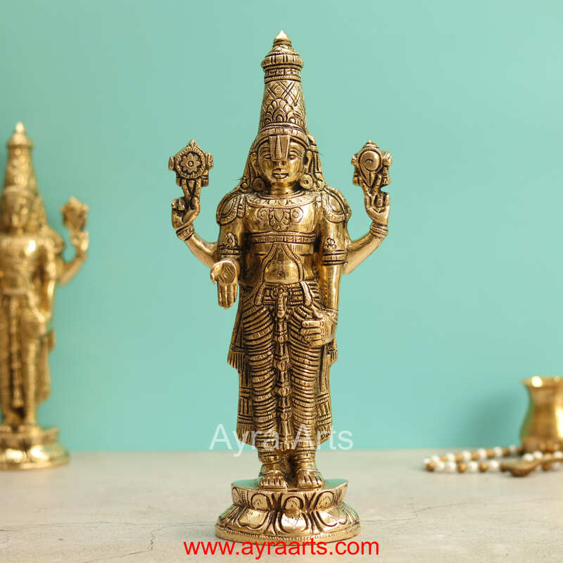Brass Tirupati Balaji Idol - 12 Inch Height