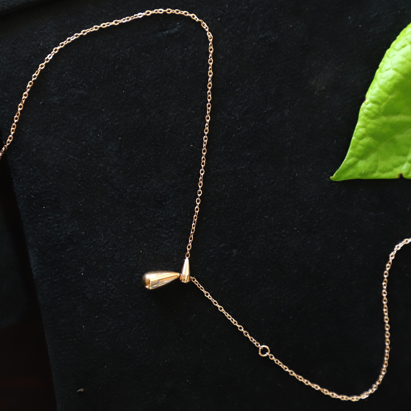 Water drop rose gold chain
