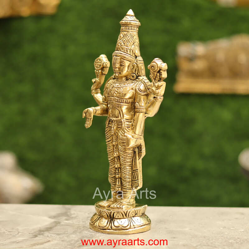 Brass Tirupati Balaji Idol - 10 Inch Height