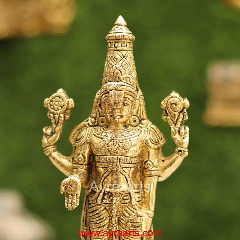 Brass Tirupati Balaji Idol - 10 Inch Height