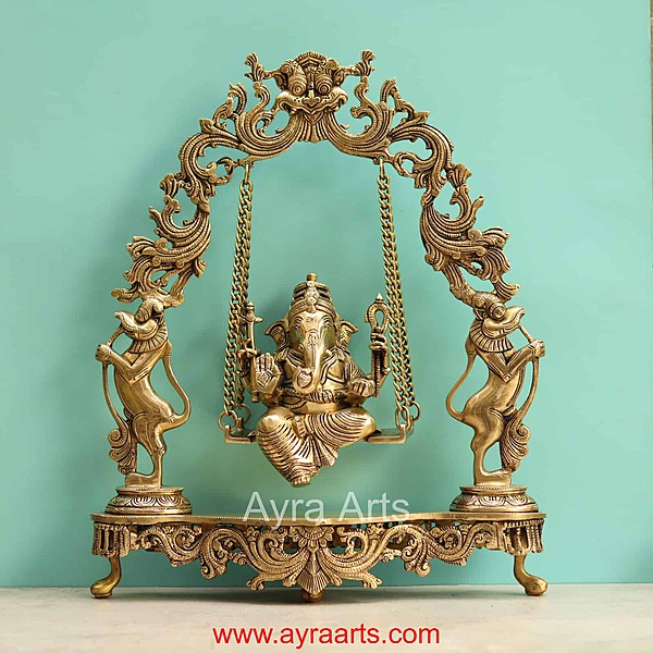 Brass Ganesha Swing Jhula - 18 Inch Height