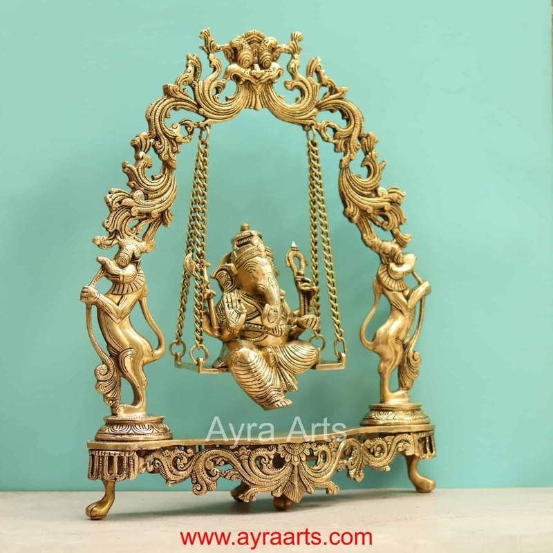 Brass Ganesha Swing Jhula - 18 Inch Height