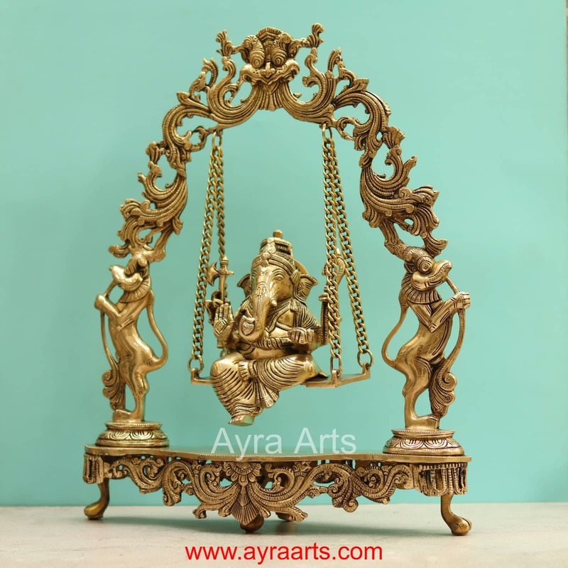 Brass Ganesha Swing Jhula - 18 Inch Height