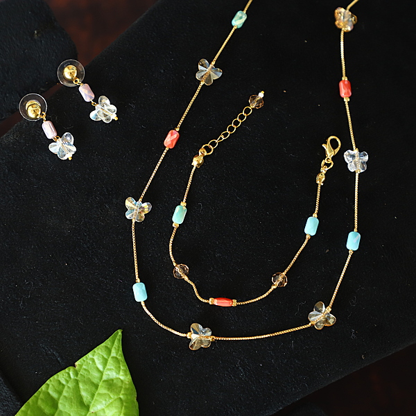 Multi Colour Tube Pearl Chain